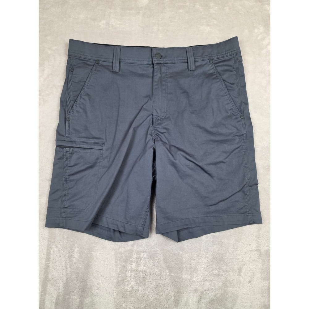 Wrangler Cargo Shorts Mens 34 Gray Regular Fit Stretch Outdoor Utility 1967460